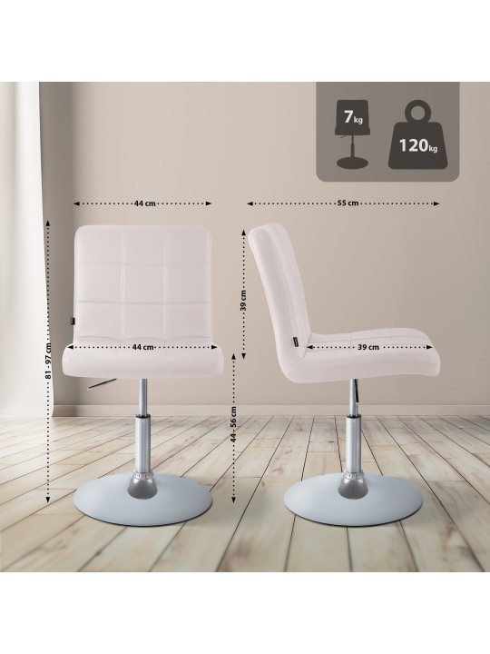 Stol Ricky imiteret læder, hvid Stol Ricky imiteret læder, hvid