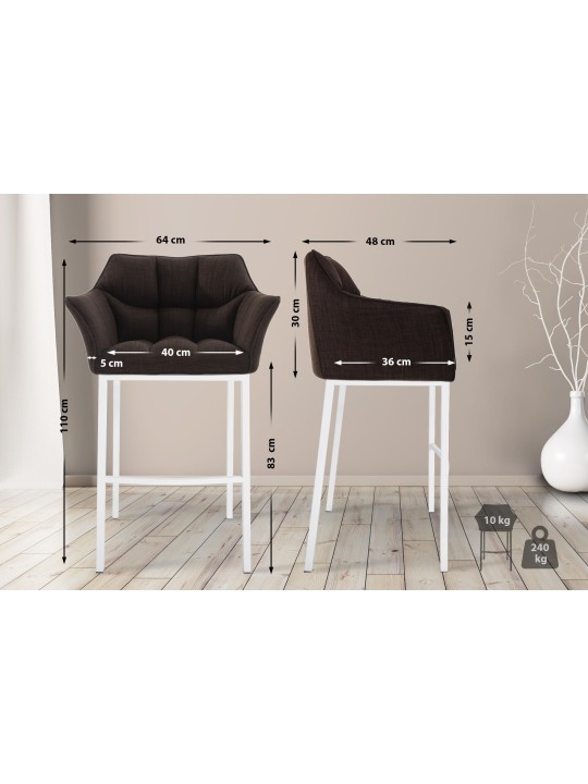 Barstol Damaso stof med 4 fods stel, brun Barstol Damaso stof med 4 fods stel, brun