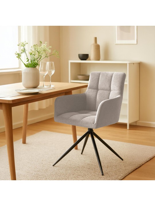 Sæt med 2 spisestuestole Jonah stof, taupe Sæt med 2 spisestuestole Jonah stof, taupe