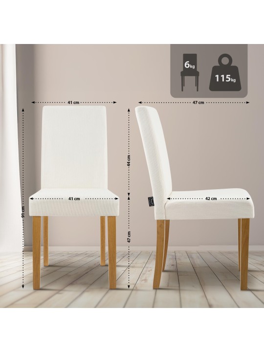 Spisestuestol Ina Cord antik lys, creme