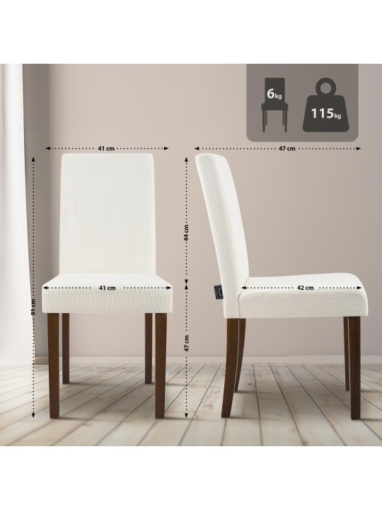 Spisestuestol Ina Cord antik mørk, creme