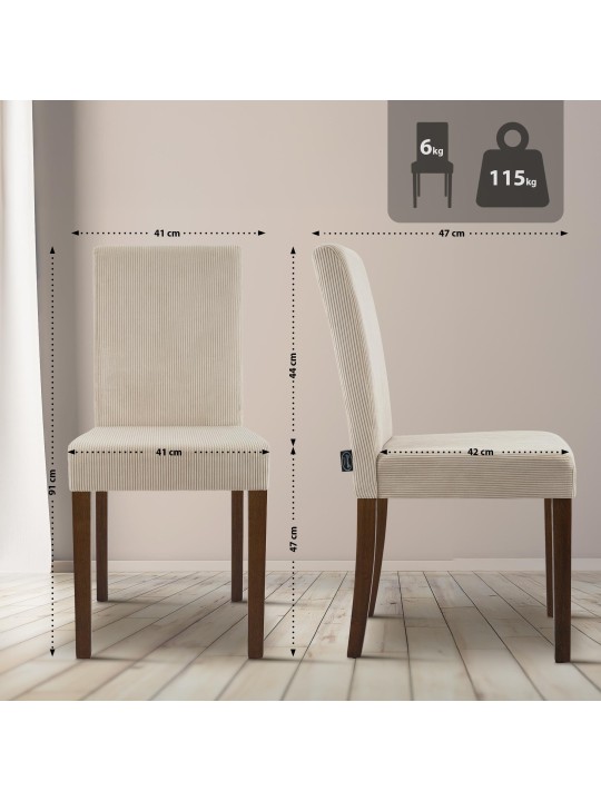 Spisestuestol Ina Cord antik mørk, lysebrun