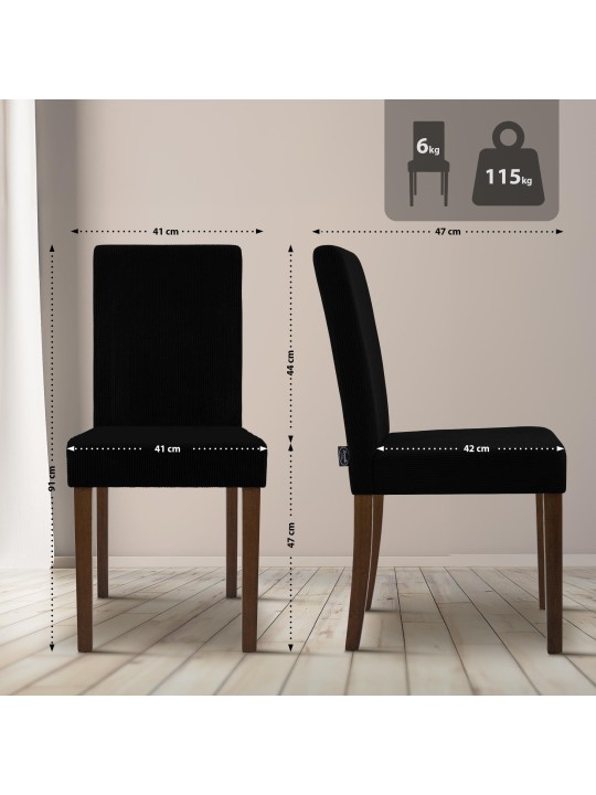 Spisestuestol Ina Cord antik mørk, sort