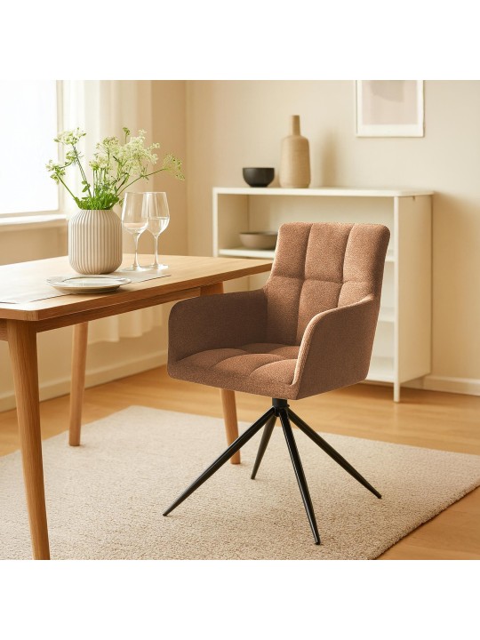 Sæt med 2 spisestuestole Jonah stof, orange