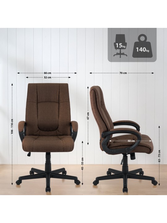 Kontorstol XL Sparta stof, brun