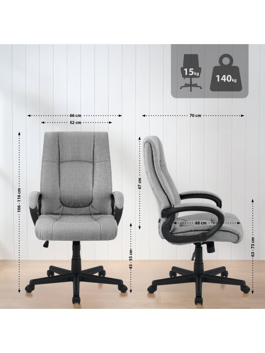 Kontorstol XL Sparta stof, grå
