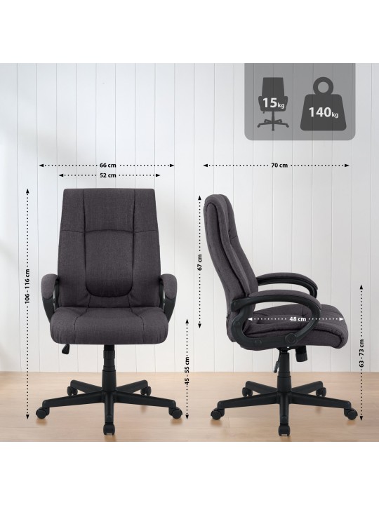 Kontorstol XL Sparta stof, sort