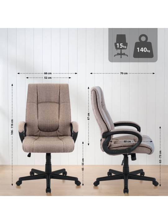 Kontorstol XL Sparta stof, taupe