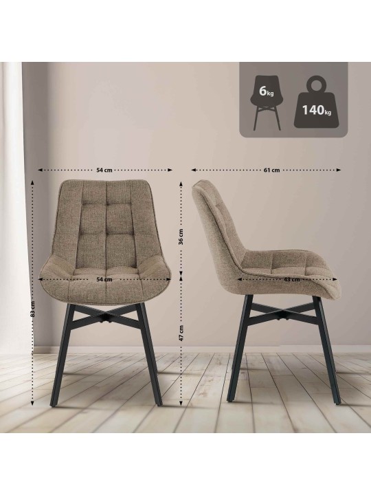 Stol Colby stof, taupe