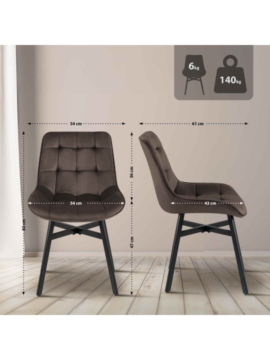 Stol Colby Velvet, brun