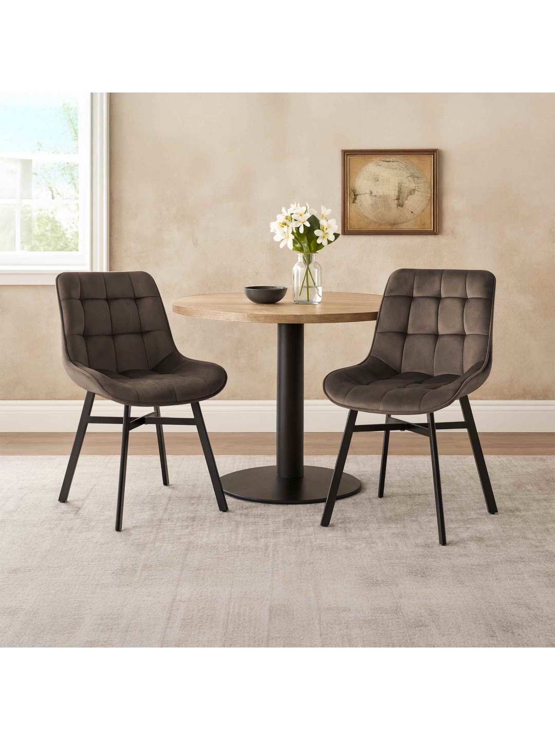 Stol Colby Velvet, brun