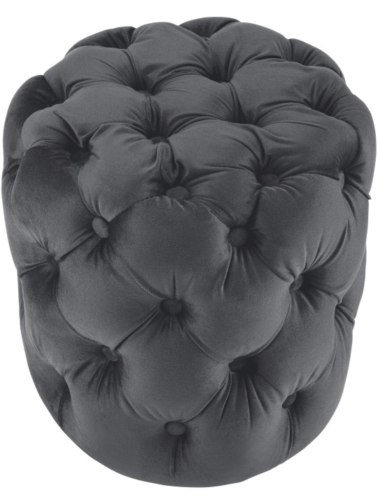 Taburet Drancy Velvet M, mørkegrå