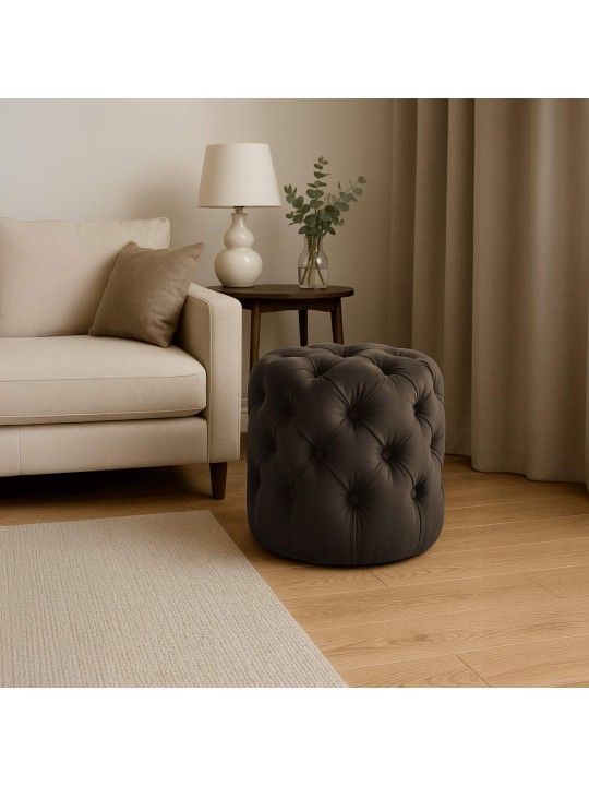 Taburet Drancy Velvet M, mørkebrun