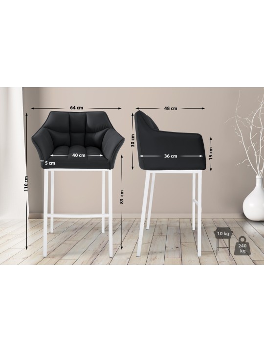 Barstol Damaso med 4 fods stel, sort