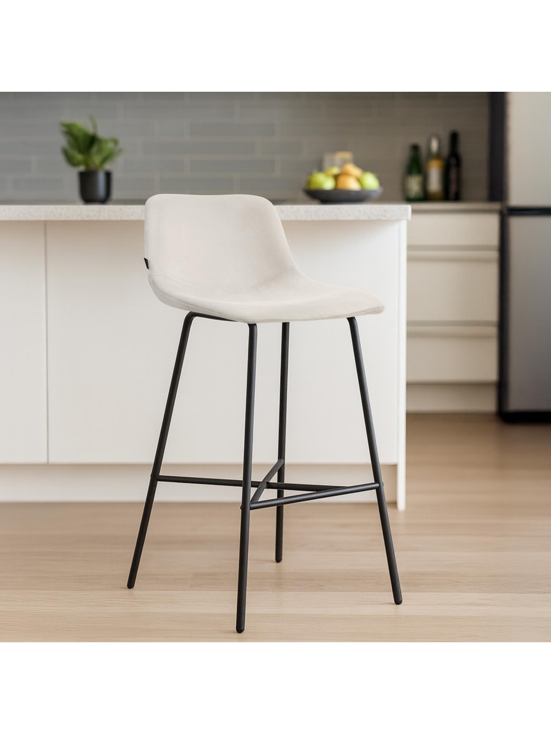 Barstol Altona fløjl, creme