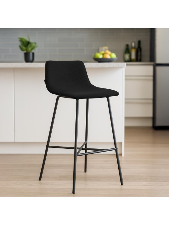 Barstol Altona stof, sort