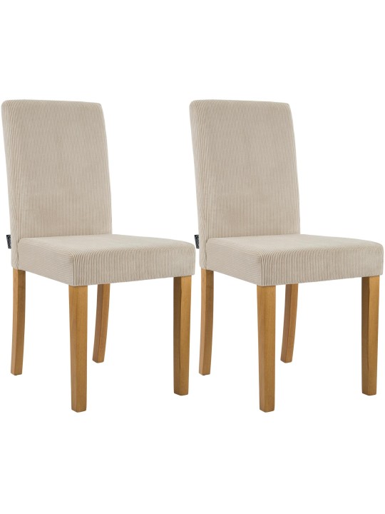 Sæt med 2 spisestuestole Ina Cord antik lys, lysebrun Sæt med 2 spisestuestole Ina Cord antik lys, lysebrun