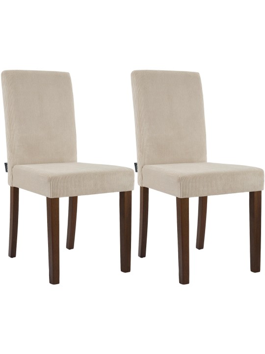 Sæt med 2 spisestuestole Ina Cord antik mørk, lysebrun Sæt med 2 spisestuestole Ina Cord antik mørk, lysebrun