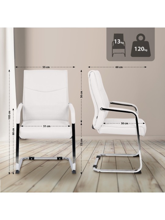 Sæt med 2 besøgsstole Hobart, hvid