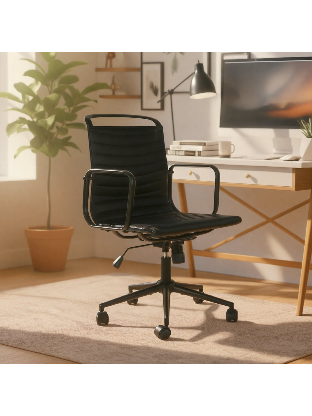 Kontorstol Bakers imiteret læder, sort