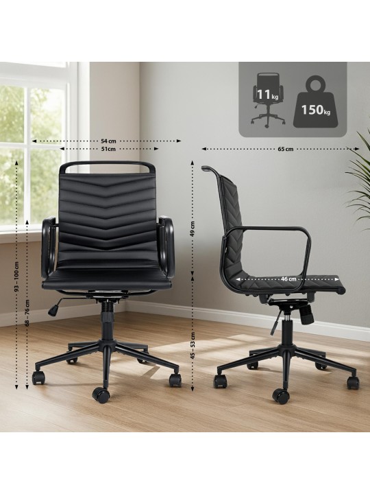 Kontorstol Bakers imiteret læder, sort