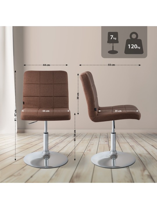 Stol Ricky stof, brun