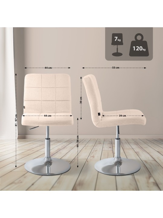 Stol Ricky stof, creme