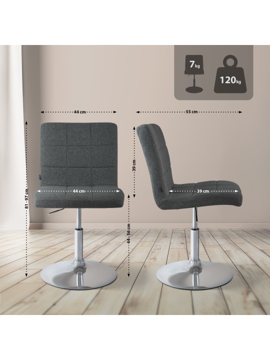 Stol Ricky stof, mørkegrå