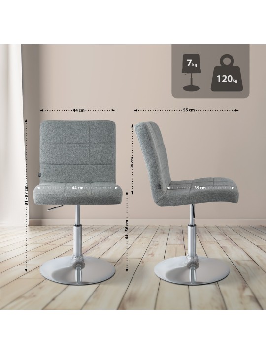 Stol Ricky stof, grå Stol Ricky stof, grå