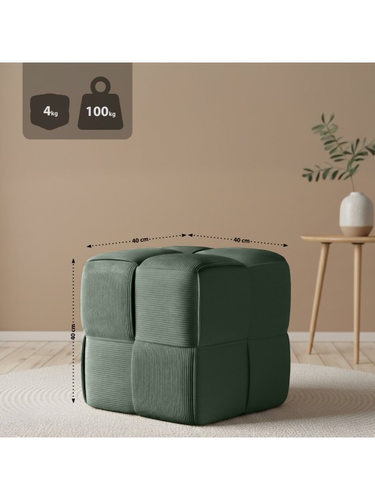 Taburet Forinta Cord, mørkegrøn