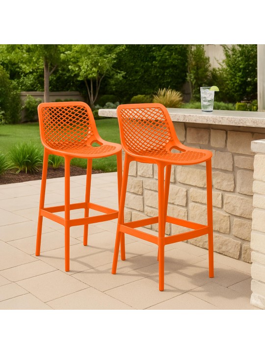 Sæt med 2 barstole Air, orange