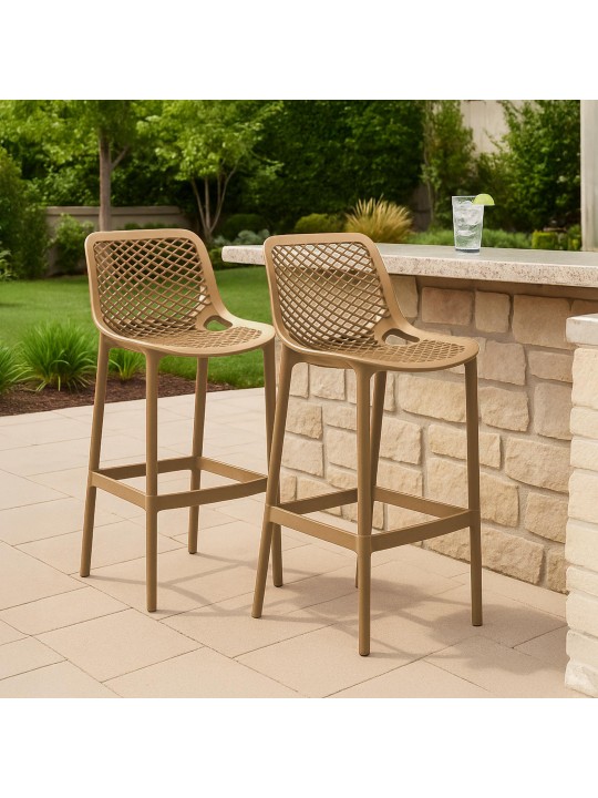 Sæt med 2 barstole Air, mudderfarvet