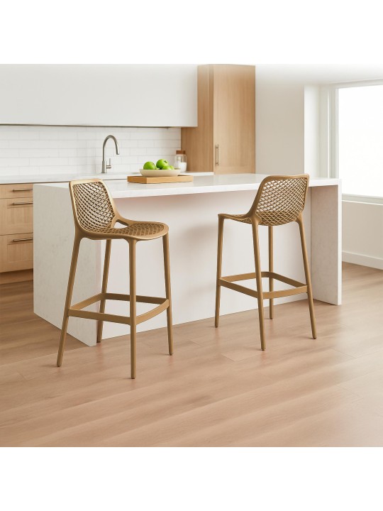 Sæt med 2 barstole Air, mudderfarvet