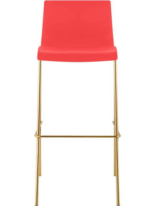 Barstol Hoover plast 4-fods guld, rød Barstol Hoover plast 4-fods guld, rød