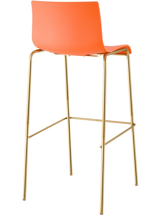 Barstol Hoover plast 4-fods guld, orange Barstol Hoover plast 4-fods guld, orange