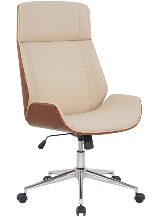 Kontorstol Varel imiteret læder, valnød/creme Kontorstol Varel imiteret læder, valnød/creme
