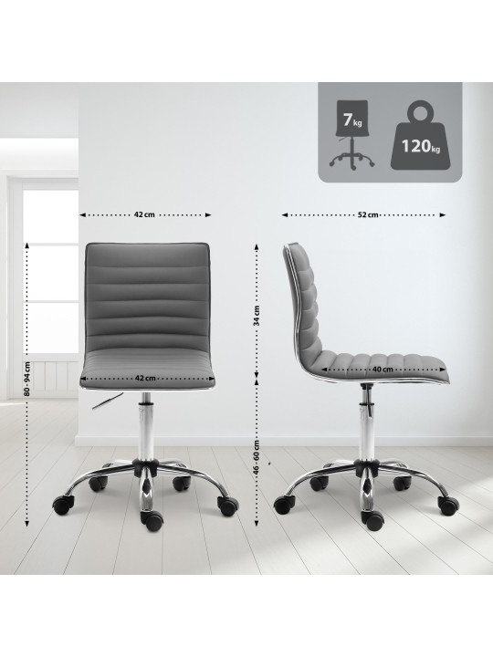 Arbejdsskammel Alamosa imiteret læder, grå Arbejdsskammel Alamosa imiteret læder, grå