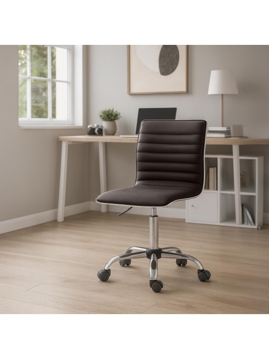 Arbejdsskammel Alamosa imiteret læder, brun