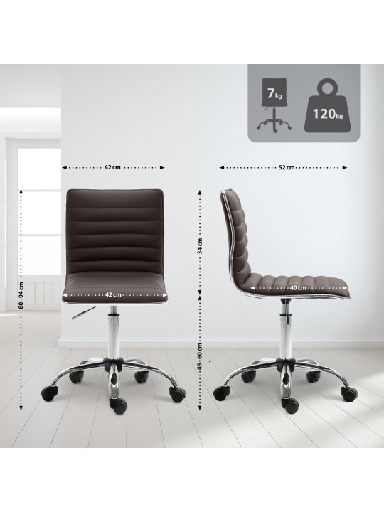 Arbejdsskammel Alamosa imiteret læder, brun