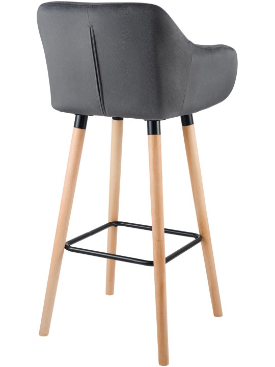 Sæt med 2 barstole Grant velvet, grå