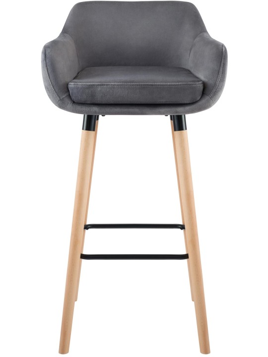 Sæt med 2 barstole Grant velvet, grå