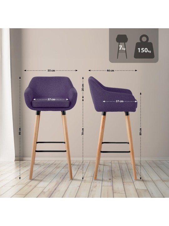 Barstol Grant stof, lilla