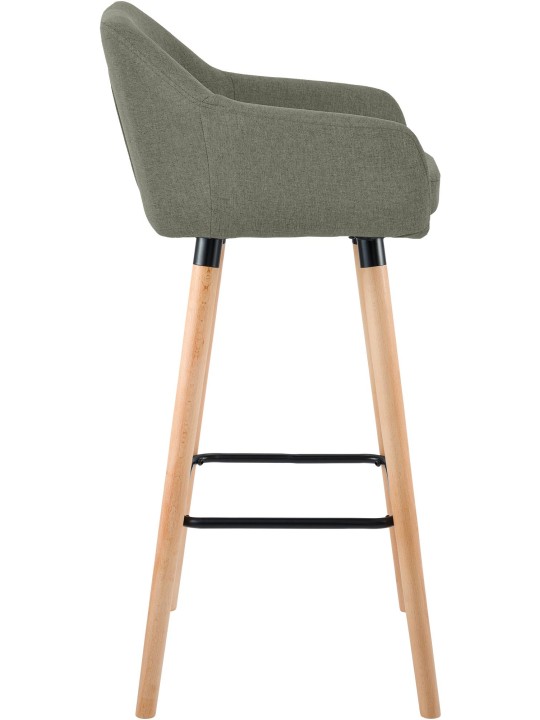 Sæt med 2 barstole Grant stof, lysegrå