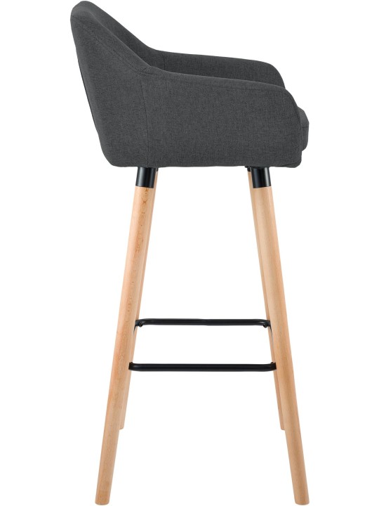 Sæt med 2 barstole Grant stof, mørkegrå