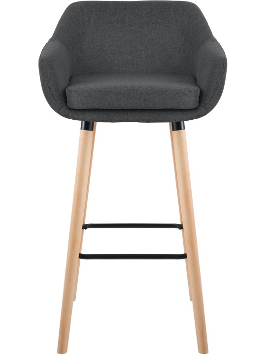 Sæt med 2 barstole Grant stof, mørkegrå