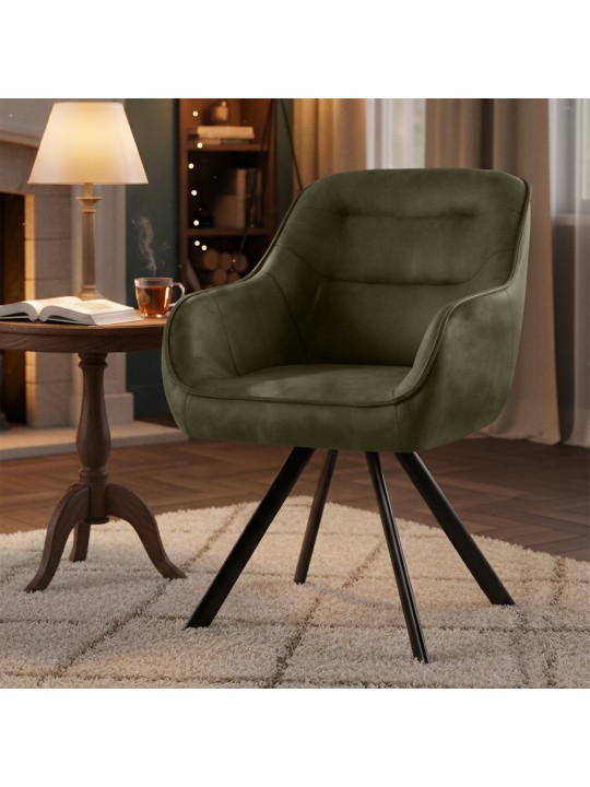 Stol Pettuli Vintage, antik grøn