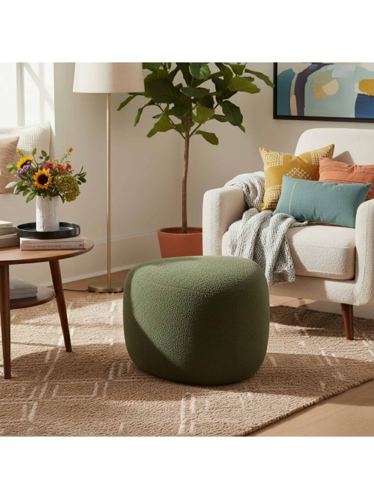 Taburet Alfrisa Teddy, mørkegrøn