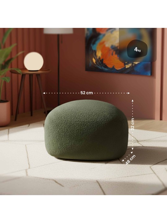 Taburet Alfrisa Teddy, mørkegrøn