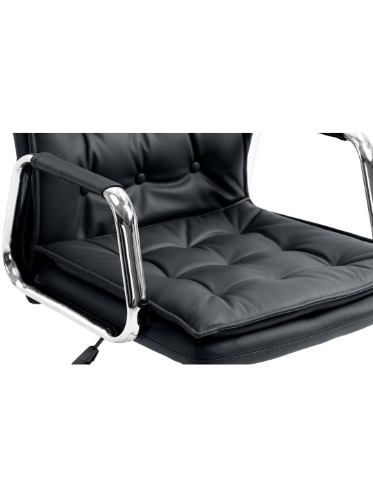 Kontorstol Sotira ægte læder, sort