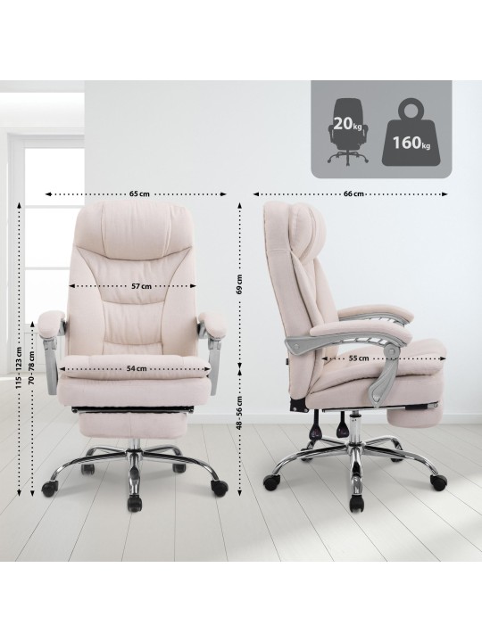 XL kontorstol Troy stof, creme